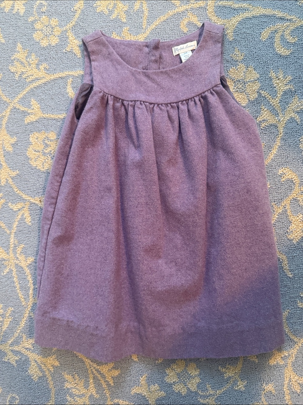 Ralph Lauren Girls Lavender Purple Wool-Blend Sleeveless Dress